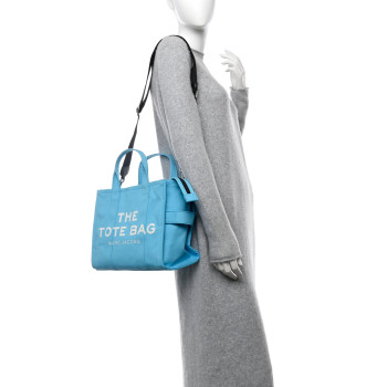 MARC JACOBS Cotton Canvas Medium The Traveler Tote Bag Aqua