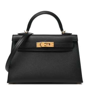HERMES Epsom Mini Kelly Sellier 20 Black