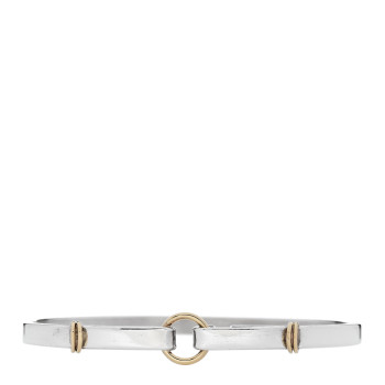 TIFFANY Sterling Silver 18K Yellow Gold Double Loop Bangle Bracelet