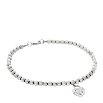 TIFFANY Sterling Silver 4mm Return To Tiffany Heart Tag Bead Bracelet