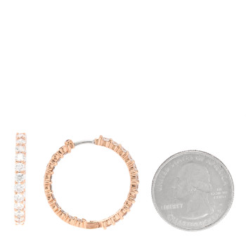 ROBERTO COIN 18K Rose Gold Diamond 2.96ctw Inside Outside Hoop Earrings