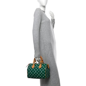 LOUIS VUITTON Calfskin Monogram Speedy P9 Bandouliere 25 Green