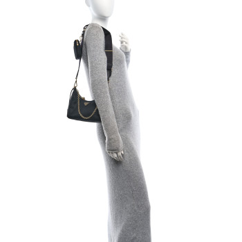 PRADA Nylon Re-Edition 2005 Shoulder Bag Black