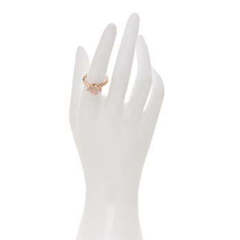 CARTIER 18K Pink Gold Diamond Rose Quartz Inde Mysterieuse Ring 54 6.75