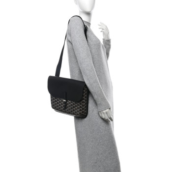 GOYARD Goyardine Coursier Messenger Bag Black