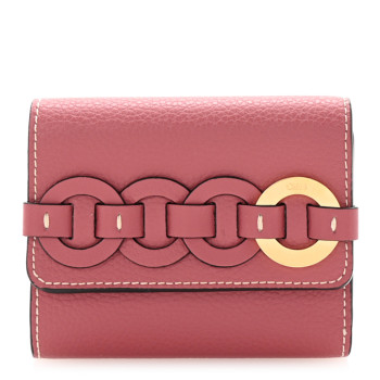 CHLOE Grained Calfskin Small Darryl Trifold Wallet Faded Rose