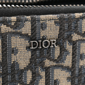 CHRISTIAN DIOR Oblique Pouch Navy Blue 1687082 | FASHIONPHILE