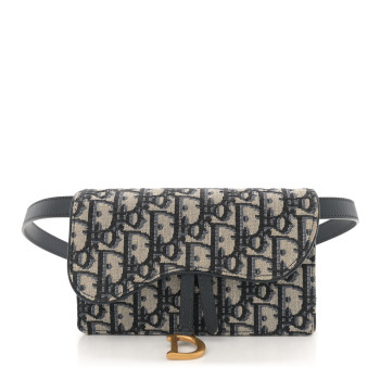 CHRISTIAN DIOR Oblique Saddle Belt Bag Blue
