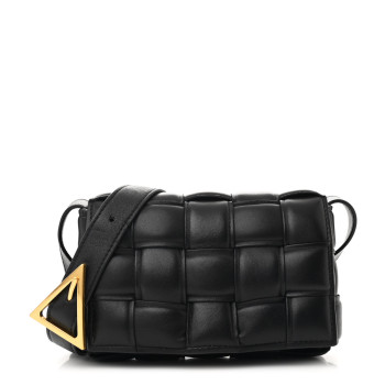 BOTTEGA VENETA Nappa Maxi Intreccio Small Padded Cassette Crossbody Bag Black