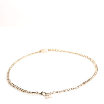 CHANEL Metal Chain Crystal CC Star Belt Gold