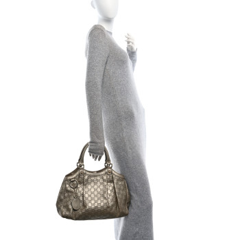 GUCCI Guccissima Medium Sukey Tote Champagne