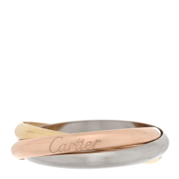 CARTIER 18K Pink Yellow White Gold Small Trinity Ring 62 10