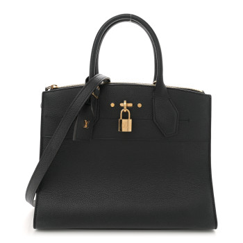 LOUIS VUITTON Taurillon City Steamer MM Black