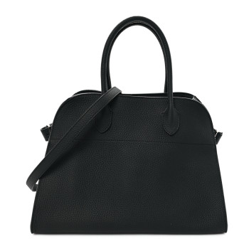 THE ROW Matte Grained Calfskin Soft Margaux 12 Black
