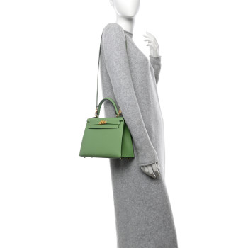 HERMES Epsom Kelly Sellier 25 Vert Criquet