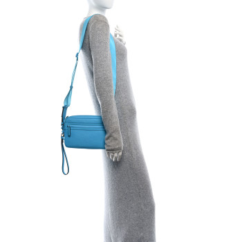 GUCCI Rubber Effect Monogram GG Crossbody Bag Bright Blue