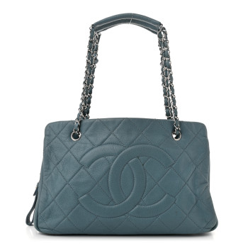 CHANEL Caviar Quilted Timeless CC Tote Blue