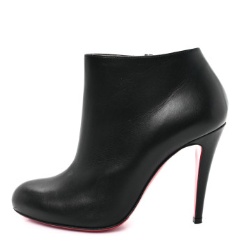 CHRISTIAN LOUBOUTIN Calfskin Belle 100 Ankle Boots 37.5 Black