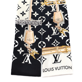 LOUIS VUITTON Silk Monogram Confidential Bandeau Black