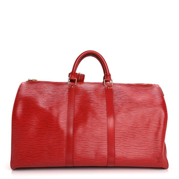 LOUIS VUITTON Epi Keepall 50 Castillan Red