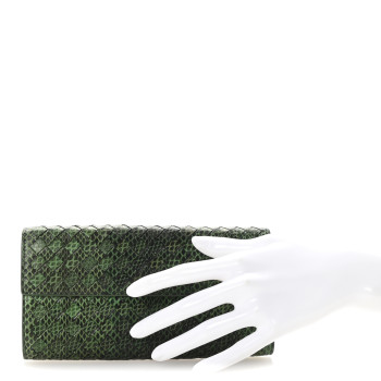 BOTTEGA VENETA Ayers Intrecciato Continental Wallet Green