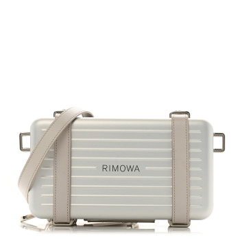 CHRISTIAN DIOR X RIMOWA Aluminum Personal Clutch On Strap Silver