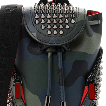 【新品】クリスチャンルブタンExplorafunk keyring Bag CHRISTIAN LOUBOUTIN Calfskin Spiked Mini Explorafunk Keyring