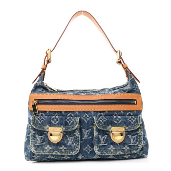 LOUIS VUITTON Monogram Denim Baggy PM Blue