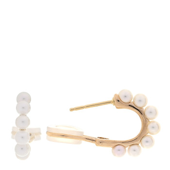 MIKIMOTO 18K Yellow Gold Akoya Cultured Pearl 8mm Hoop Earrings