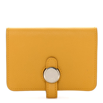 HERMES Evercolor Dogon Card Case Ambre
