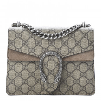 GUCCI GG Supreme Monogram Mini Dionysus Shoulder Bag Taupe