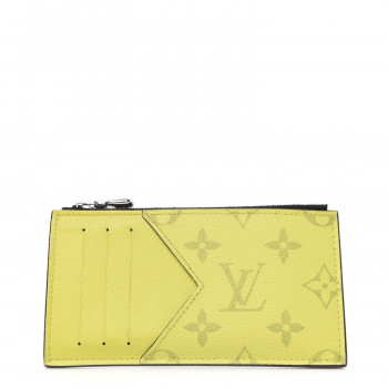 LOUIS VUITTON Monogram Taiga Coin Card Holder Yellow