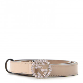 GUCCI Calfskin Crystal Interlocking G Belt 95 38 Pink