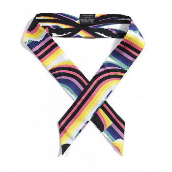 HERMES Silk Brides De Gala Shadow Twilly Black Jaune Multicolor