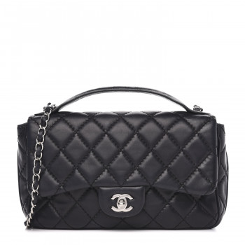 CHANEL Lambskin Quilted Medium Easy Carry Flap Black