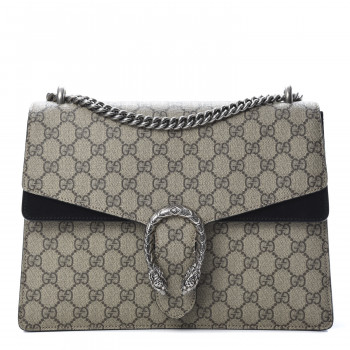GUCCI GG Supreme Monogram Medium Dionysus Shoulder Bag Black