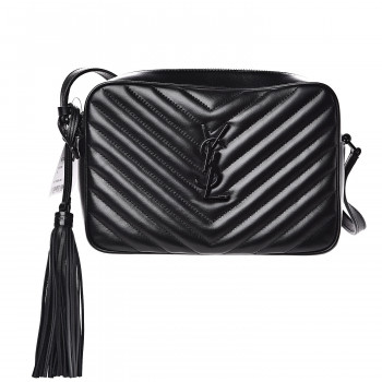 SAINT LAURENT Calfskin Matelasse Monogram Lou Camera Bag Black SAINT LAURENT Calfskin Matelasse Monogram Lou Camera Bag Black