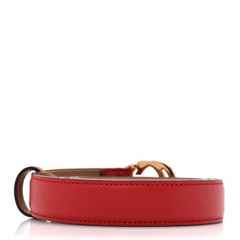 GUCCI Moon Calfskin Interlocking G 25mm Belt 90 36 Red