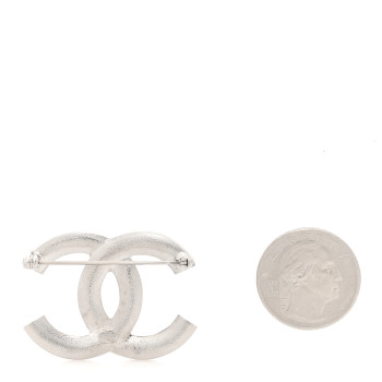 CHANEL Crystal Palais Garnier CC Brooch Silver