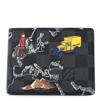 LOUIS VUITTON Damier Graphite World Map Slender Wallet