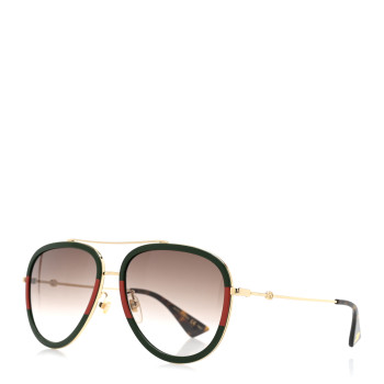 GUCCI Web Aviator Sunglasses GG0062S Green Red