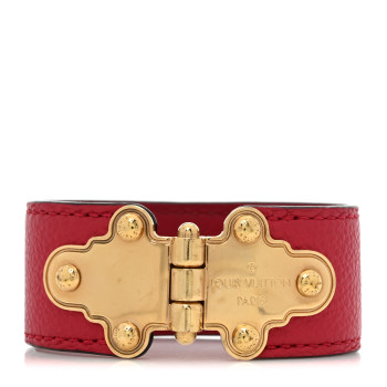 LOUIS VUITTON Calfskin Save It Bracelet 19 Red