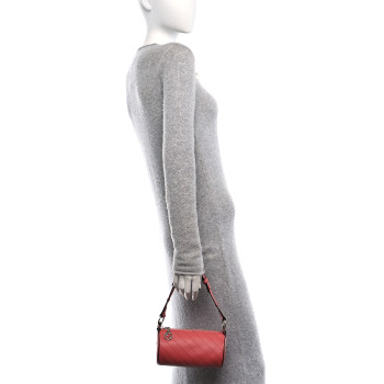 GUCCI Sakai Be Green Calfskin Diagonal Stitched Mini Blondie Barrel Shoulder Bag Pink