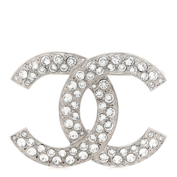 CHANEL Crystal Palais Garnier CC Brooch Silver