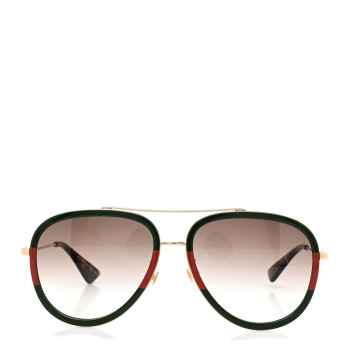 GUCCI Web Aviator Sunglasses GG0062S Green Red