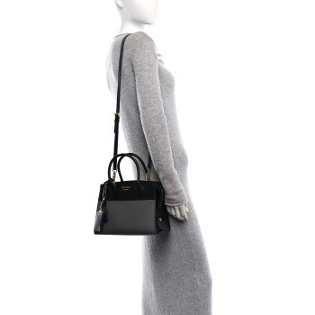 PRADA Saffiano City Calfskin Small Esplanade Tote Mercurio Black