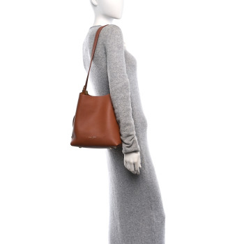LOUIS VUITTON Grained Calfskin Low Key Hobo PM Cognac