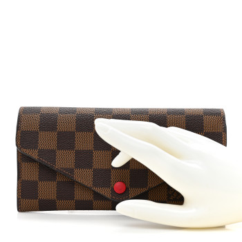 LOUIS VUITTON Damier Ebene Josephine Wallet Red