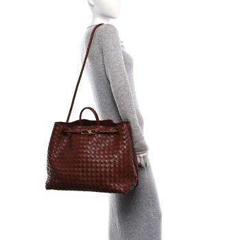 BOTTEGA VENETA Nappa Intrecciato Large Andiamo Shoulder Bag Barolo