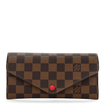 LOUIS VUITTON Damier Ebene Josephine Wallet Red